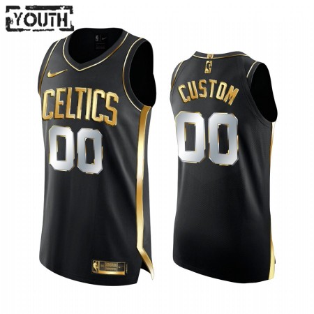 Kinder NBA Boston Celtics Trikot Benutzerdefinierte 2020-21 Schwarz Golden Edition Swingman